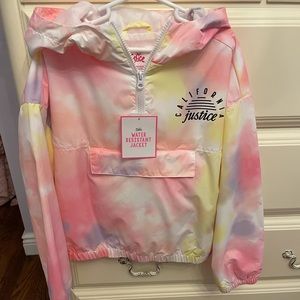 NWT Girls justice windbreaker SZ 10